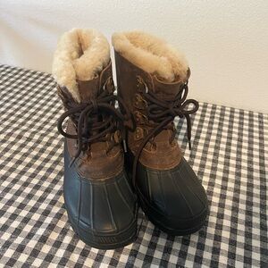 Ralph Lauren Brown and Black Lace Up Boots